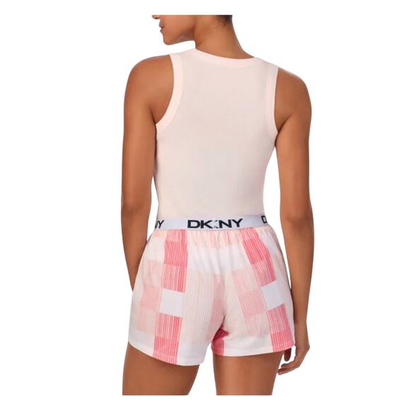 DKNY Pink Striped Casual Shorts Size M Women’s Loungewear - Picture 2 of 7
